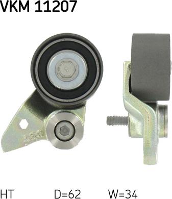 SKF VKM 11207 - Spriegotājrullītis, Gāzu sadales mehānisma piedziņas siksna www.autospares.lv