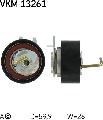 SKF VKM 13261 - Spriegotājrullītis, Gāzu sadales mehānisma piedziņas siksna www.autospares.lv