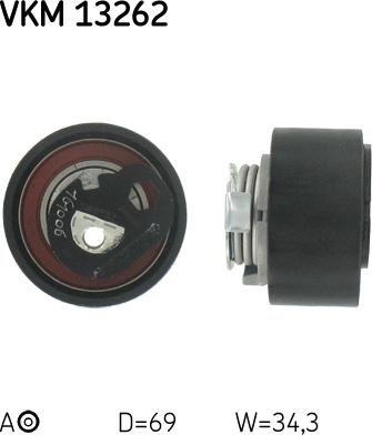 SKF VKM 13262 - Spriegotājrullītis, Gāzu sadales mehānisma piedziņas siksna www.autospares.lv