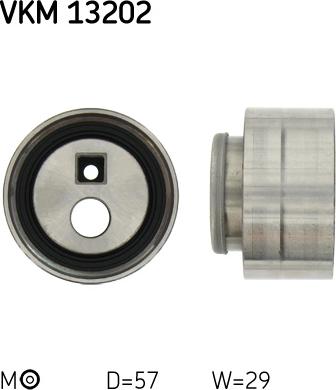 SKF VKM 13202 - Spriegotājrullītis, Gāzu sadales mehānisma piedziņas siksna www.autospares.lv