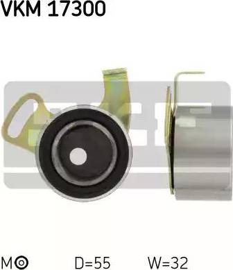 SKF VKM 17300 - Spriegotājrullītis, Gāzu sadales mehānisma piedziņas siksna www.autospares.lv