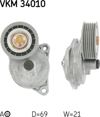 SKF VKM 34010 - Parazīt / Vadrullītis, Ķīļrievu siksna autospares.lv