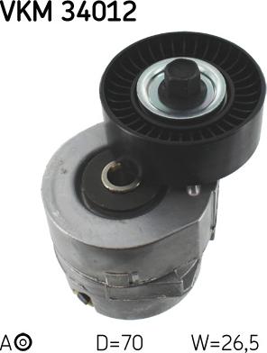 SKF VKM 34012 - Parazīt / Vadrullītis, Ķīļrievu siksna www.autospares.lv