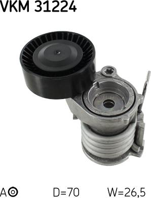 SKF VKM 31224 - Parazīt / Vadrullītis, Ķīļrievu siksna www.autospares.lv