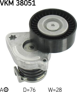 SKF VKM 38051 - Parazīt / Vadrullītis, Ķīļrievu siksna www.autospares.lv