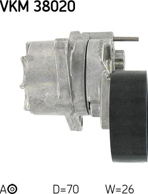 SKF VKM 38020 - Ролик, поликлиновый ремень www.autospares.lv