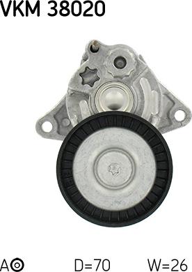 SKF VKM 38020 - Ролик, поликлиновый ремень www.autospares.lv