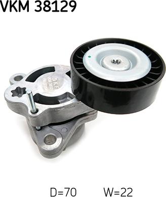 SKF VKM 38129 - Parazīt / Vadrullītis, Ķīļrievu siksna autospares.lv