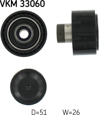 SKF VKM 33060 - Ролик, поликлиновый ремень www.autospares.lv