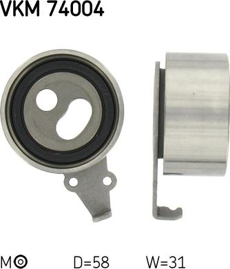 SKF VKM 74004 - Spriegotājrullītis, Gāzu sadales mehānisma piedziņas siksna www.autospares.lv