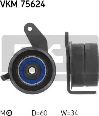 SKF VKM 75624 - Spriegotājrullītis, Gāzu sadales mehānisma piedziņas siksna www.autospares.lv