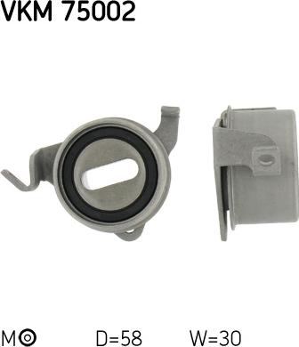 SKF VKM 75002 - Spriegotājrullītis, Gāzu sadales mehānisma piedziņas siksna www.autospares.lv