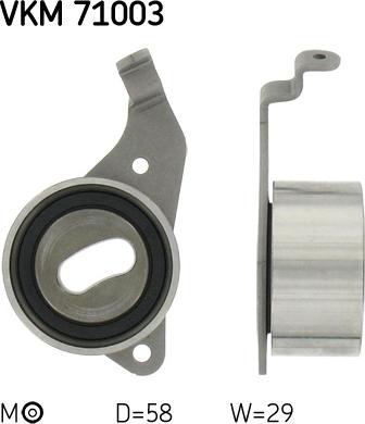 SKF VKM 71003 - Spriegotājrullītis, Gāzu sadales mehānisma piedziņas siksna www.autospares.lv