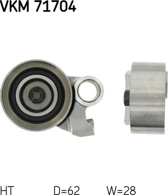 SKF VKM 71704 - Spriegotājrullītis, Gāzu sadales mehānisma piedziņas siksna www.autospares.lv