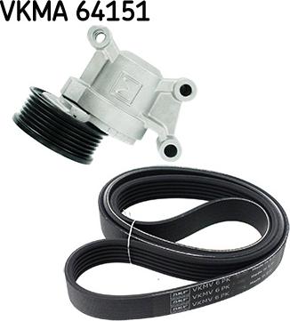 SKF VKMA 64151 - V-Ribbed Belt Set www.autospares.lv