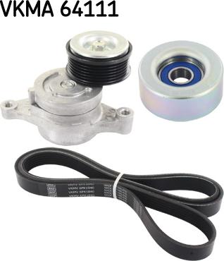 SKF VKMA 64111 - Ķīļrievu siksnu komplekts autospares.lv