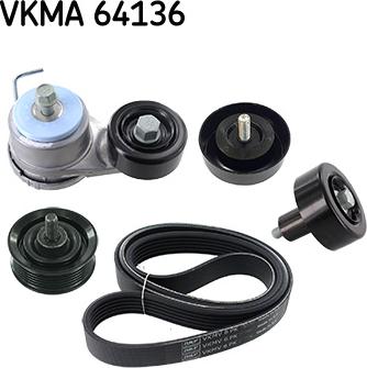 SKF VKMA 64136 - Поликлиновый ременный комплект www.autospares.lv