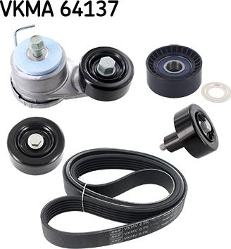 SKF VKMA 64137 - Ķīļrievu siksnu komplekts www.autospares.lv