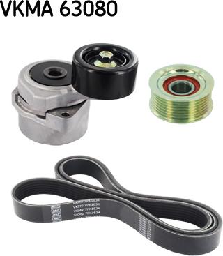 SKF VKMA 63080 - Ķīļrievu siksnu komplekts autospares.lv