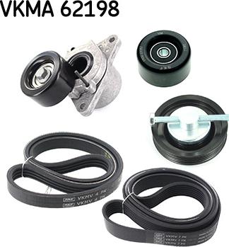 SKF VKMA 62198 - Ķīļrievu siksnu komplekts www.autospares.lv