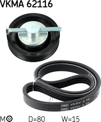 SKF VKMA 62116 - V-Ribbed Belt Set www.autospares.lv