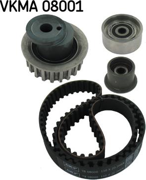 SKF VKMA 08001 - Zobsiksnas komplekts autospares.lv