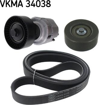 SKF VKMA 34038 - Ķīļrievu siksnu komplekts www.autospares.lv