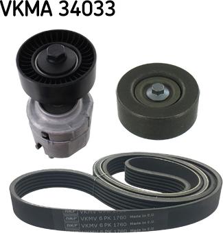 SKF VKMA 34033 - Поликлиновый ременный комплект www.autospares.lv