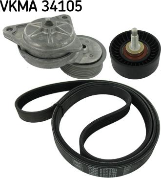 SKF VKMA 34105 - Ķīļrievu siksnu komplekts autospares.lv