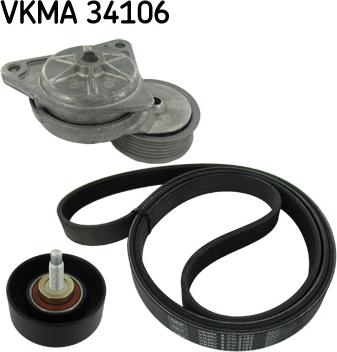 SKF VKMA 34106 - Ķīļrievu siksnu komplekts www.autospares.lv