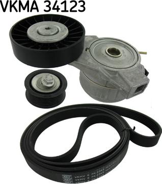 SKF VKMA 34123 - Ķīļrievu siksnu komplekts autospares.lv