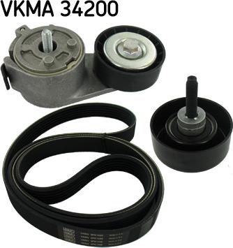 SKF VKMA 34200 - V-Ribbed Belt Set www.autospares.lv