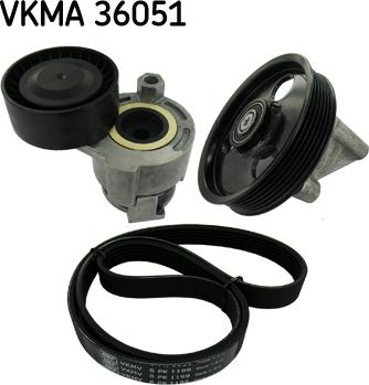 SKF VKMA 36051 - Ķīļrievu siksnu komplekts www.autospares.lv