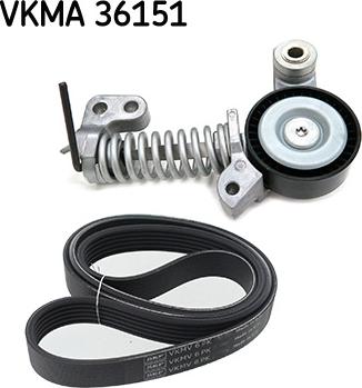 SKF VKMA 36151 - Ķīļrievu siksnu komplekts www.autospares.lv