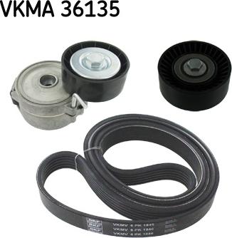 SKF VKMA 36135 - Ķīļrievu siksnu komplekts www.autospares.lv