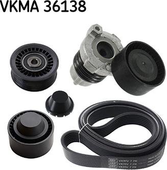 SKF VKMA 36138 - Ķīļrievu siksnu komplekts www.autospares.lv