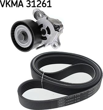 SKF VKMA 31261 - Ķīļrievu siksnu komplekts www.autospares.lv