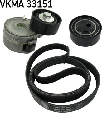 SKF VKMA 33151 - Ķīļrievu siksnu komplekts autospares.lv