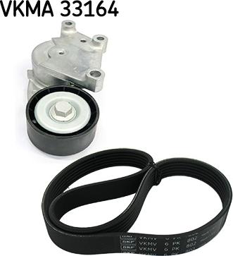 SKF VKMA 33164 - Ķīļrievu siksnu komplekts www.autospares.lv