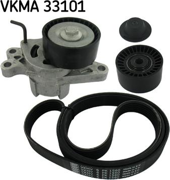 SKF VKMA 33101 - Ķīļrievu siksnu komplekts autospares.lv