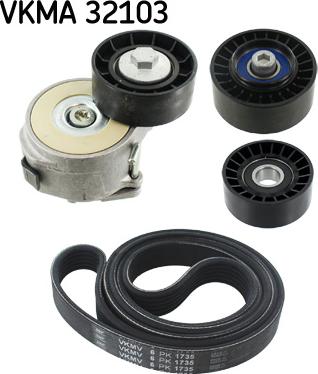 SKF VKMA 32103 - Ķīļrievu siksnu komplekts www.autospares.lv