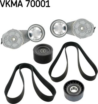 SKF VKMA 70001 - Ķīļrievu siksnu komplekts www.autospares.lv