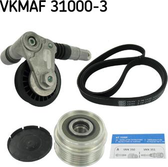 SKF VKMAF 31000-3 - Поликлиновый ременный комплект www.autospares.lv