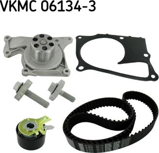 SKF VKMC 06134-3 - Водяной насос + комплект зубчатого ремня ГРМ www.autospares.lv