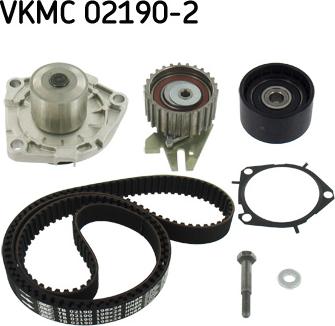 SKF VKMC 02190-2 - Водяной насос + комплект зубчатого ремня ГРМ www.autospares.lv