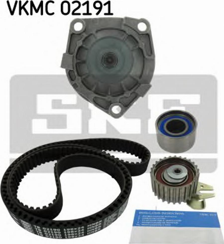 SKF VKMC 02191 - Spriegotājrullītis, Gāzu sadales mehānisma piedziņas siksna www.autospares.lv