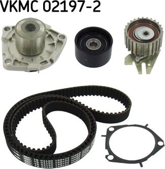 SKF VKMC 02197-2 - Водяной насос + комплект зубчатого ремня ГРМ www.autospares.lv