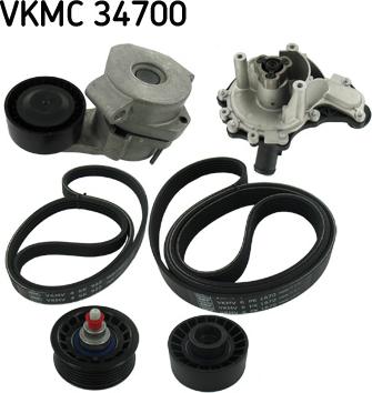 SKF VKMC 34700 - Water Pump + V-Ribbed Belt Set www.autospares.lv