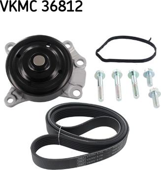 SKF VKMC 36812 - Ūdenssūknis + ķīļrievu siksnas komplekts www.autospares.lv