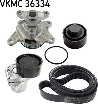 SKF VKMC 36334 - Ūdenssūknis + ķīļrievu siksnas komplekts www.autospares.lv